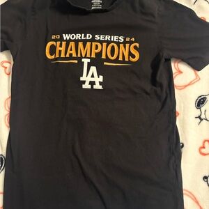 Genuine Merchandise Black and Gold World Series Champions Tee LA Dodgers